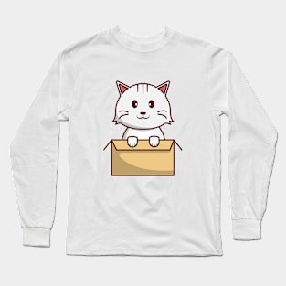 Cute Cat in a Box Long Sleeve T-Shirt